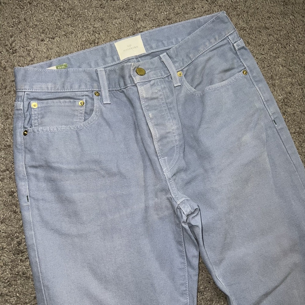 Sid Mashburn Grey Blue Slim-Straight 5 pocket Jeans 32x32 Button Fly